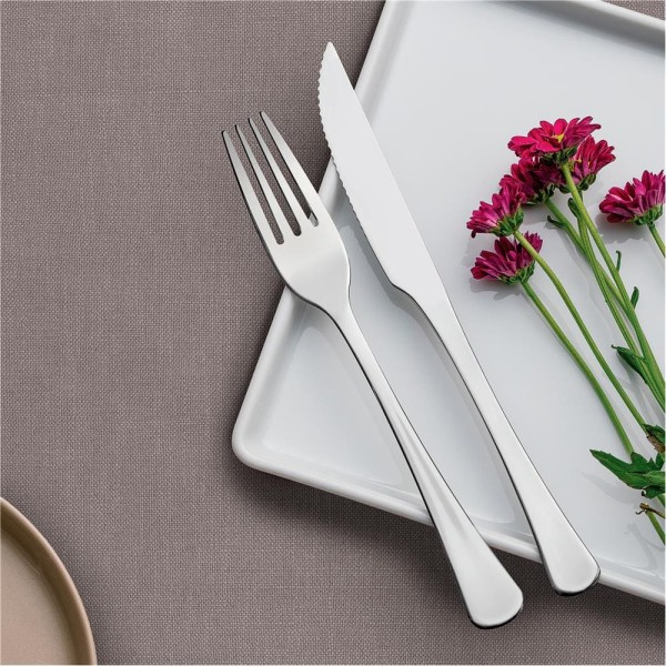 Encontraproduto.com.br - Faqueiro Tramontina aço inox com faca para churrasco 16 pçs 66945/654