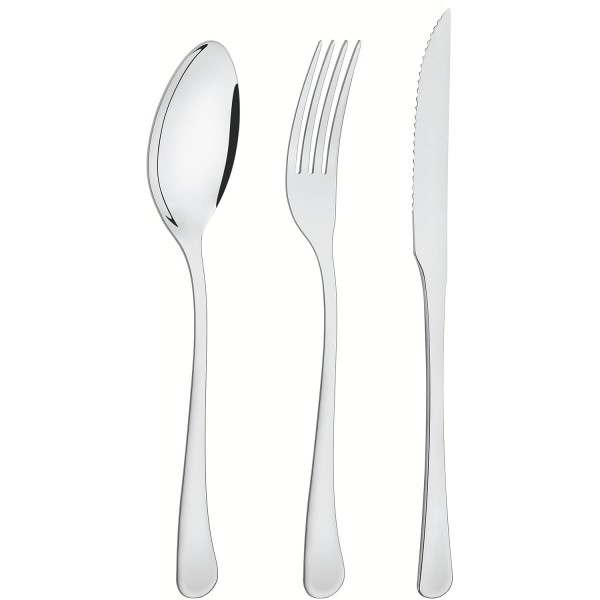 Encontraproduto.com.br - Faqueiro Tramontina aço inox com faca para churrasco 16 pçs 66945/654