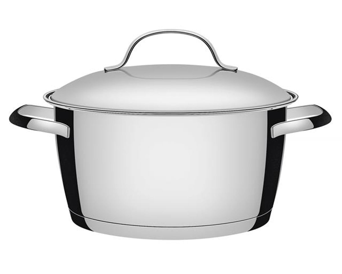 Jogo de Panelas Allegra em Aço Inox com Fundo Triplo e Tampas de Inox 3 Peças - Tramontina