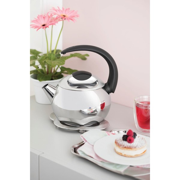 Encontraproduto.com.br - Chaleira Tramontina em Aço Inox Cabo Preto 18 cm 2,2 L 61482183