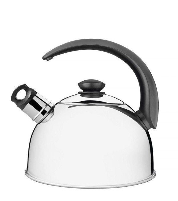 Encontraproduto.com.br - Chaleira Tramontina com Apito em Aco Inox Cabo Preto 3 Litros