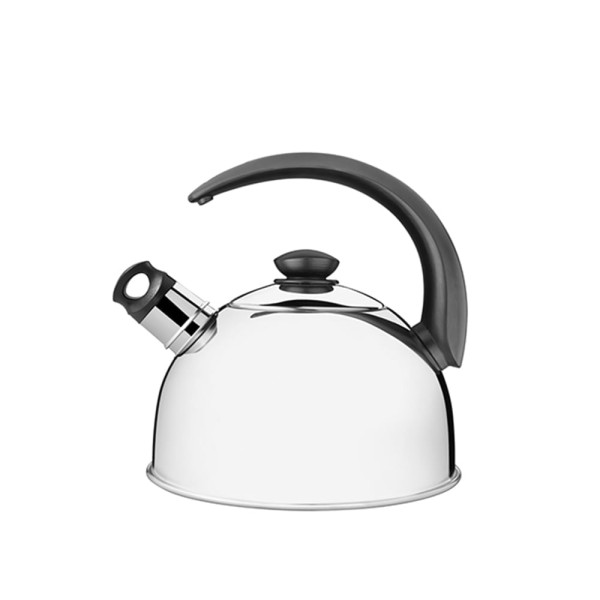 Encontraproduto.com.br - Chaleira Tramontina com Apito em Aco Inox Cabo Preto 3 Litros