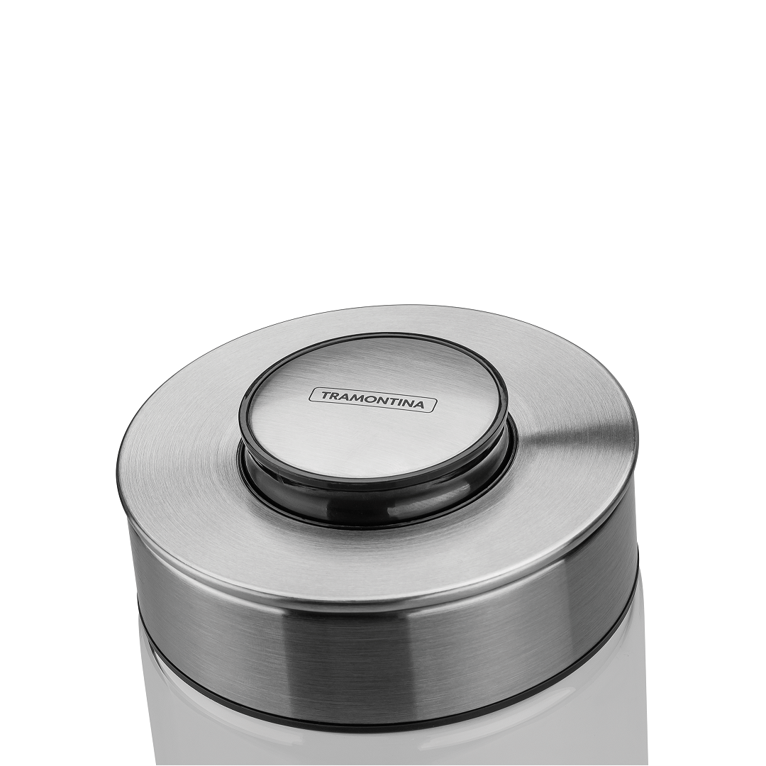 Encontraproduto.com.br - Pote de Vidro Purezza com Tampa de Inox 400ml - Tramontina