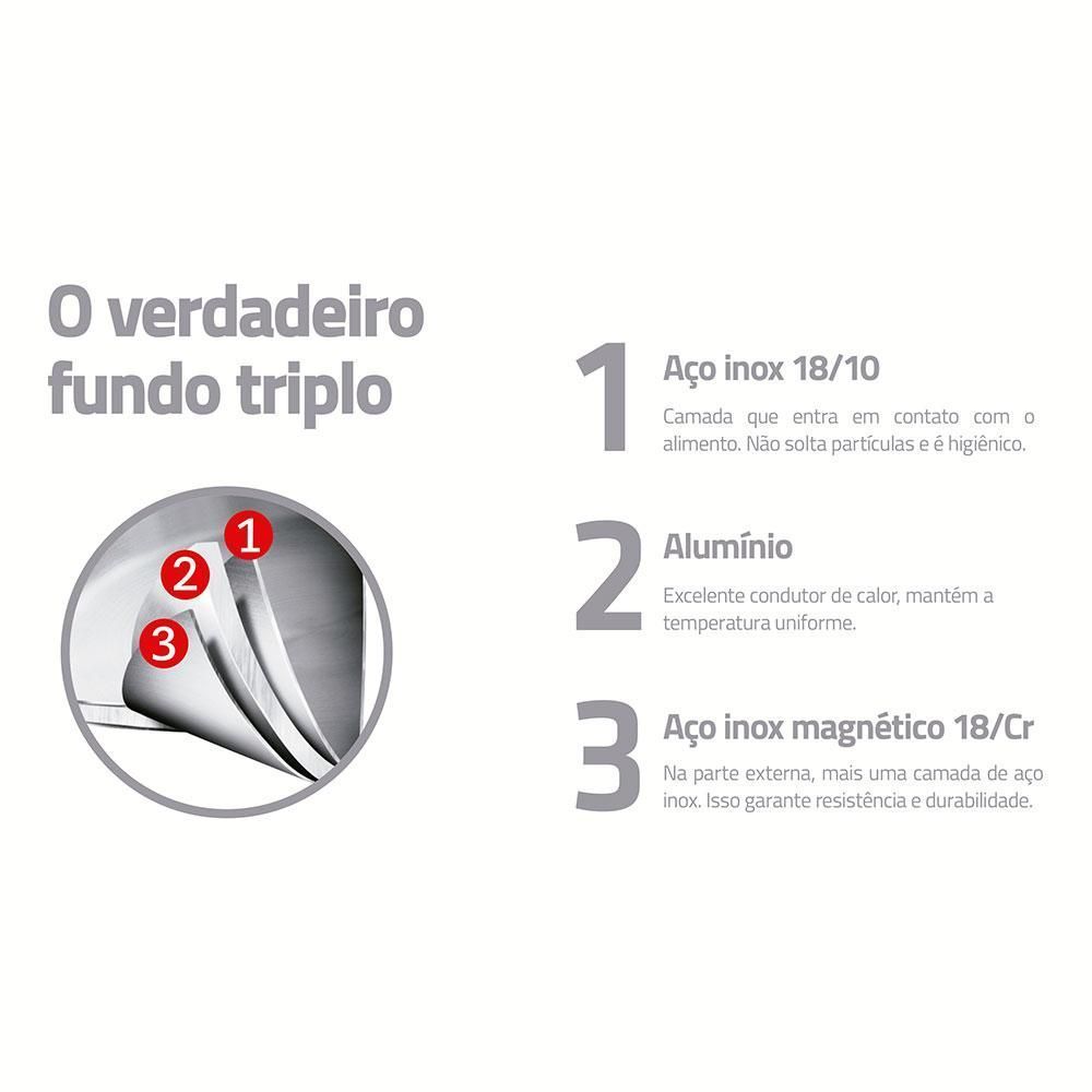 Encontraproduto.com.br - Caldeirão Aço Inox 30 cm Solar Silicone Tramontina