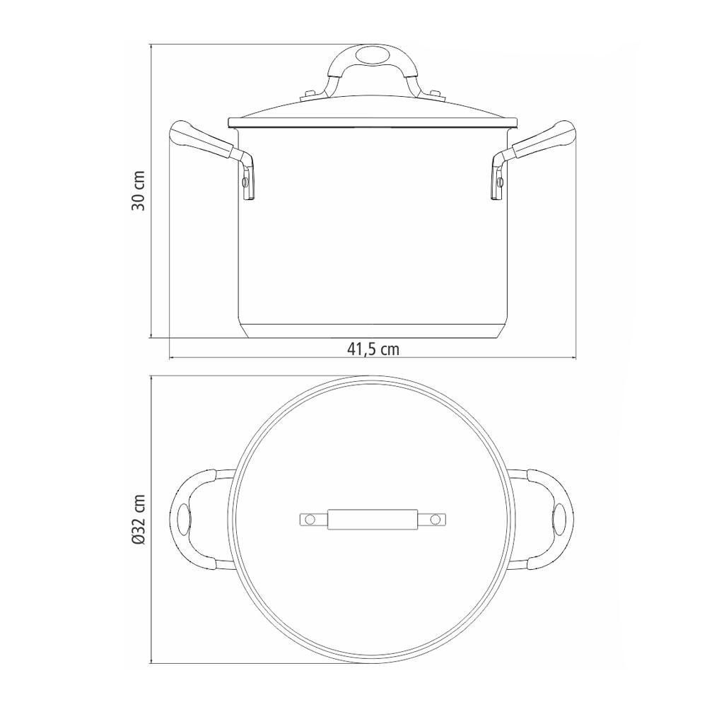 Encontraproduto.com.br - Caldeirão Aço Inox 30 cm Solar Silicone Tramontina