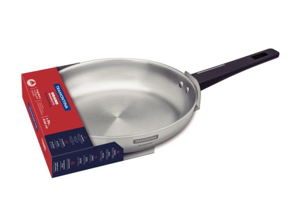 Encontraproduto.com.br - Frigideira Aço Inox 26cm Com Cabo Grano Baquelite Tramontina
