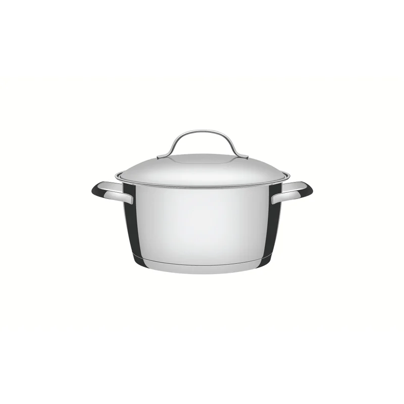 Encontraproduto.com.br - Caçarola Tramontina Allegra 18cm, 2,2 Litros, em Aço Inox, com Fundo Triplo - 62654/181