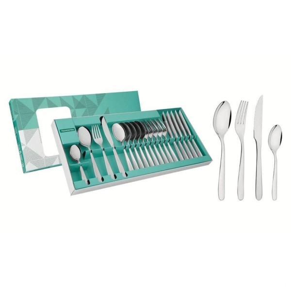 Encontraproduto.com.br - Faqueiro Tramontina Havai em Inox com Facas para Churrasco 24 Pecas