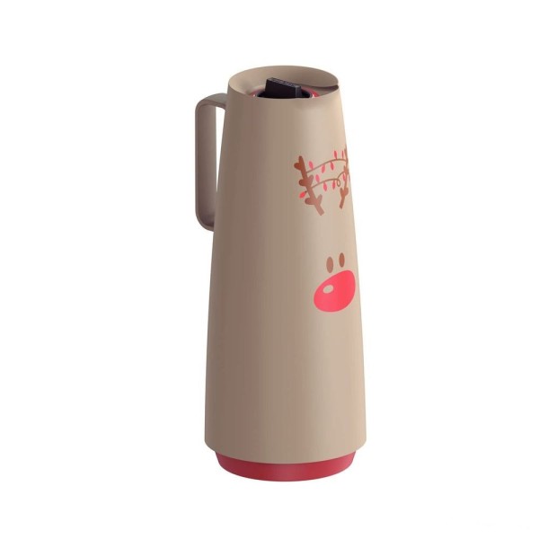 Encontraproduto.com.br - Garrafa - Bule Térmico Tramontina Casa Natal Em Plástico Bege Com Ampola De Vidro 1 L Tramontina