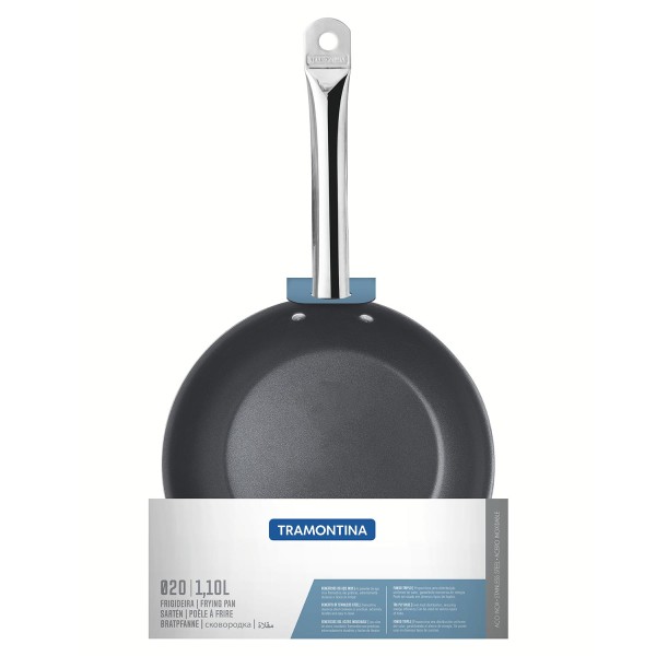Encontraproduto.com.br - Frigideira Rasa Profissional Tramontina em Aço Inox com Fundo Triplo Antiaderente 23 cm 2,9 Litros