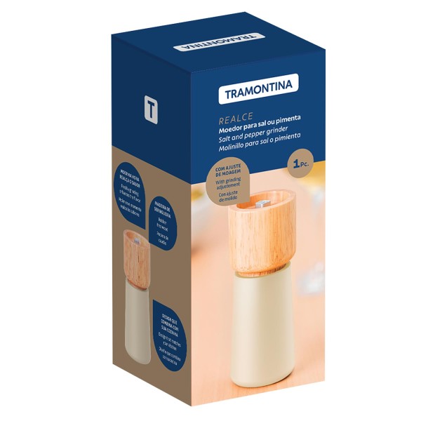 Encontraproduto.com.br - Moedor de Sal e Pimenta Realce Cinza 13,7 cm
