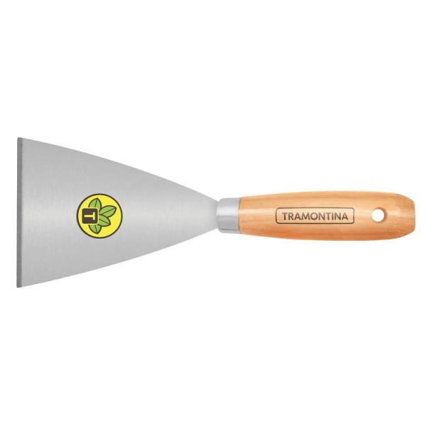 Espátula 10cm em Aço Carbono com Cabo de Madeira Tramontina
