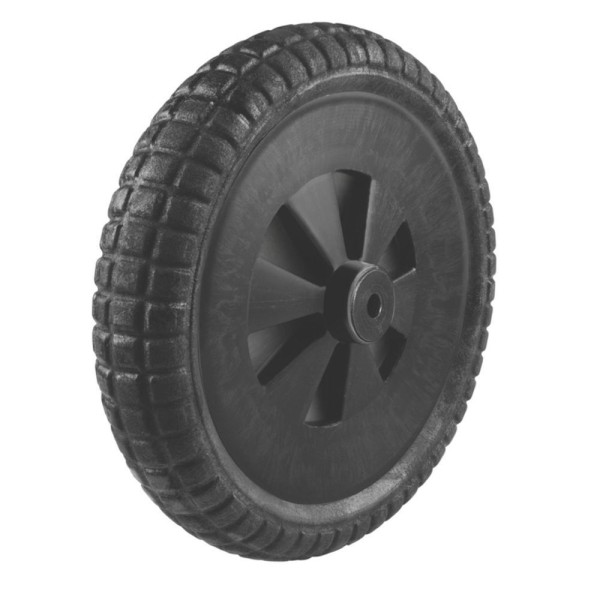 Encontraproduto.com.br - Pneu Maciço De Pvc Expandido, ø 320 Mm X 65 Mm E Roda Plástica Para Carrinho De Mão Com B