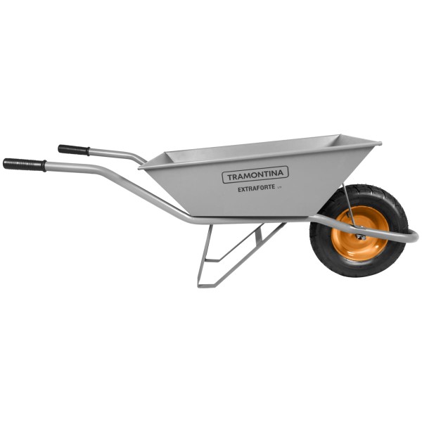 Encontraproduto.com.br - Carrinho de Mão com Caçamba Extraforte 65L Cinza Metalico Tramontina