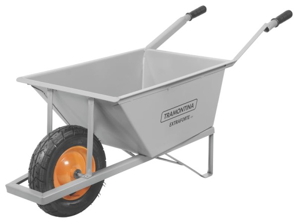 Encontraproduto.com.br - Carrinho De Mão Metálica Cinza 80L Braço Metálico