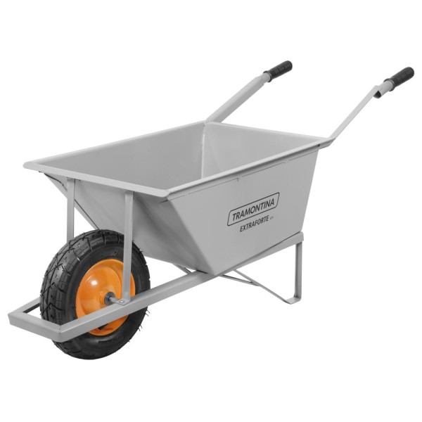 Encontraproduto.com.br - Carrinho De Mão Metálica Cinza 80L Braço Metálico