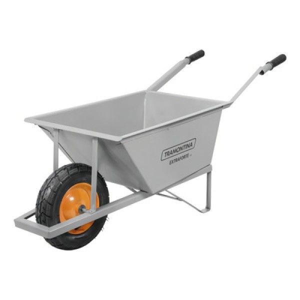 Encontraproduto.com.br - Carrinho De Mão Metálica Cinza 80L Braço Metálico