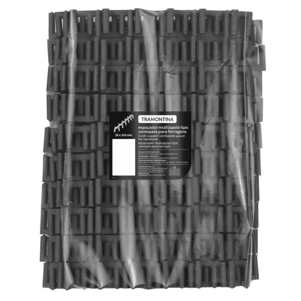 Espaçador Plástico Multiapoio Tipo Centopeia Tramontina 20 X 243 Mm Para Ferragens (saco Com 100 Un.)