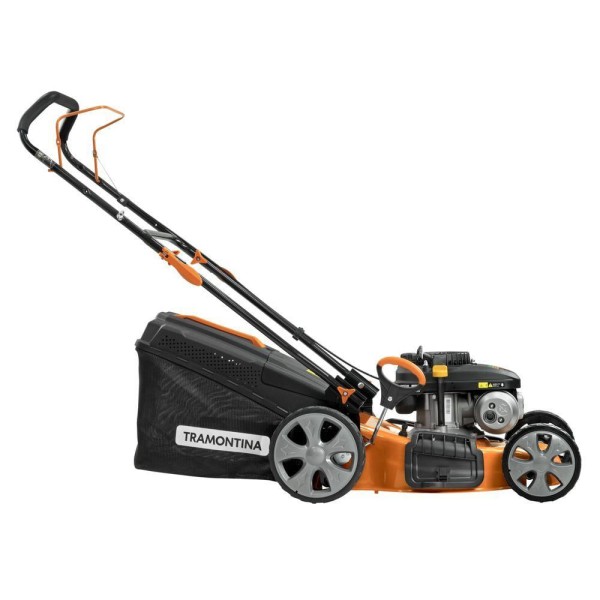 Encontraproduto.com.br - Cortador De Grama A Gasolina Tramontina Cc46m Com Diâmetro De Corte De 460 Mm Motor 141 Cc Chassi Metálico E Recolhedor