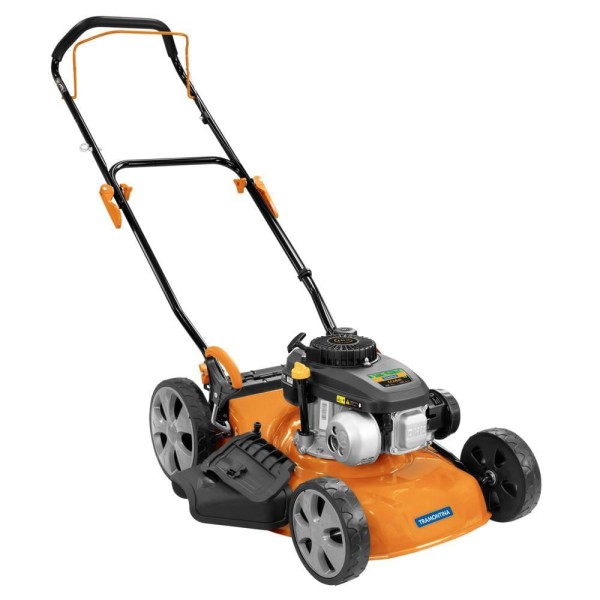 Encontraproduto.com.br - Cortador De Grama A Gasolina Tramontina Cc46m Com Diâmetro De Corte De 460 Mm Motor 141 Cc Chassi Metálico E Recolhedor