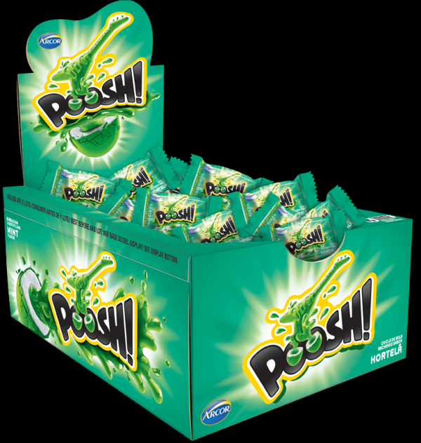 Encontraproduto.com.br - Chiclete Arcor Poosh Hortelã Caixeta com 200g