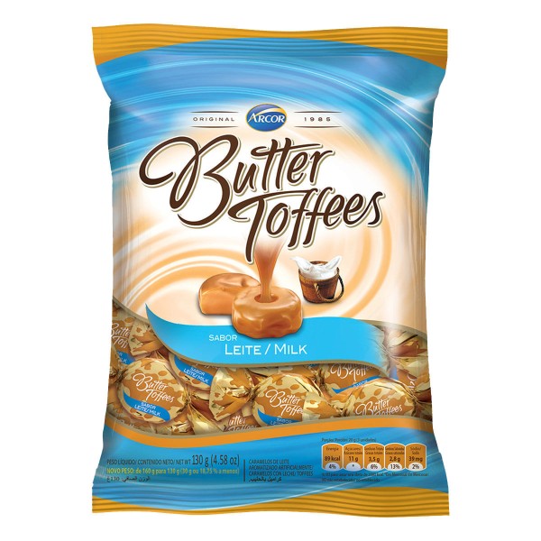 Encontraproduto.com.br - Bala de Caramelo Sabor Leite Arcor Butter Toffees 130g