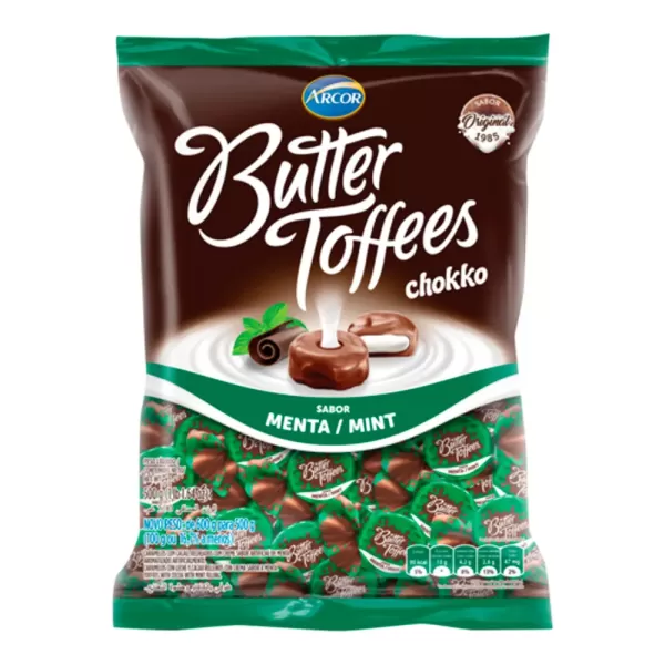 Encontraproduto.com.br - Bala recheada sabor chocolate com menta Butter Toffees - 100 g