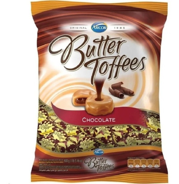Encontraproduto.com.br - Bala Arcor Butter Toffees Chocolate Pacote com 500g