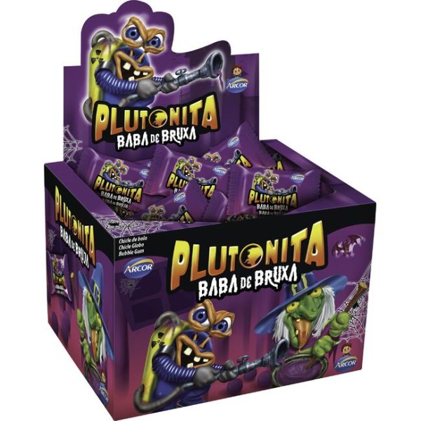 Encontraproduto.com.br - Chiclete Arcor Plutonita Baba de Bruxa Caixeta com 180g