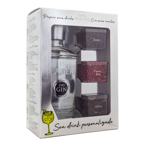 Encontraproduto.com.br - Gin Seagers 980Ml Kit Zimbro Pimenta Hibisco