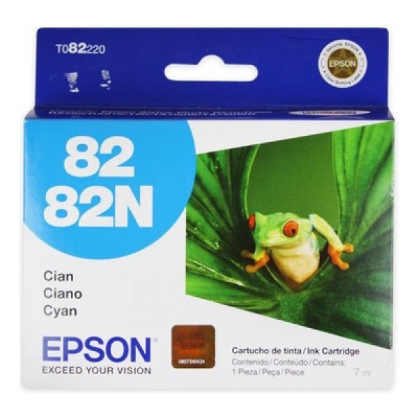 Encontraproduto.com.br - Cartucho De Tinta Epson To82 Azul T082220 Br R270 R290 Rx590 Rx390 T50 Tx720