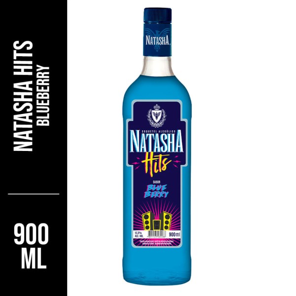 Encontraproduto.com.br - Coquetel Alcoólico Natasha Hits Blueberry Garrafa 900ml