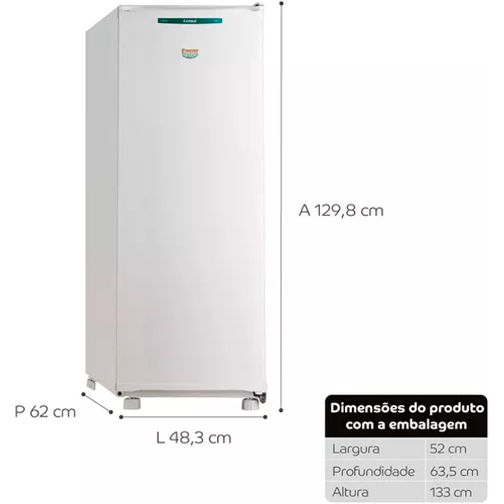 Encontraproduto.com.br - Freezer Vertical Consul 121L CVU18GBBNA - 220 volts