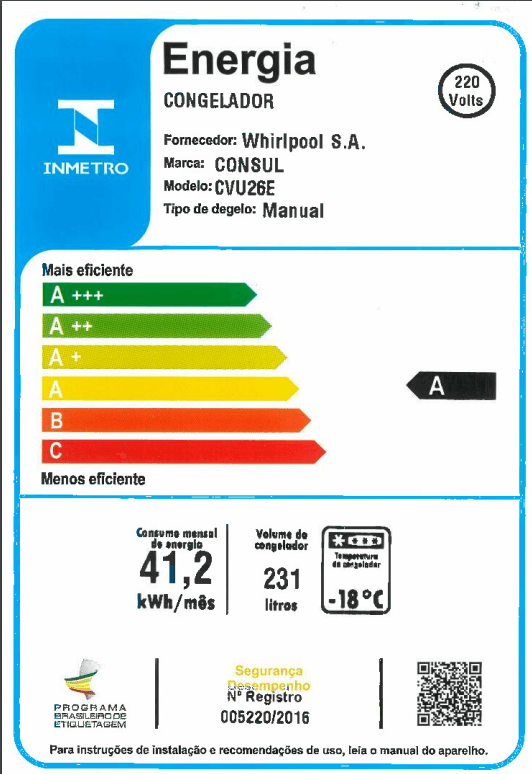 Encontraproduto.com.br - FREEZER VERTICAL 231L CONSUL CVU26 BRANCO 220V