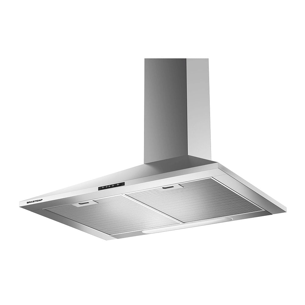 Coifa de Parede Brastemp 60 cm Inox piramidal 4 bocas com duplo filtro - BAI60BR