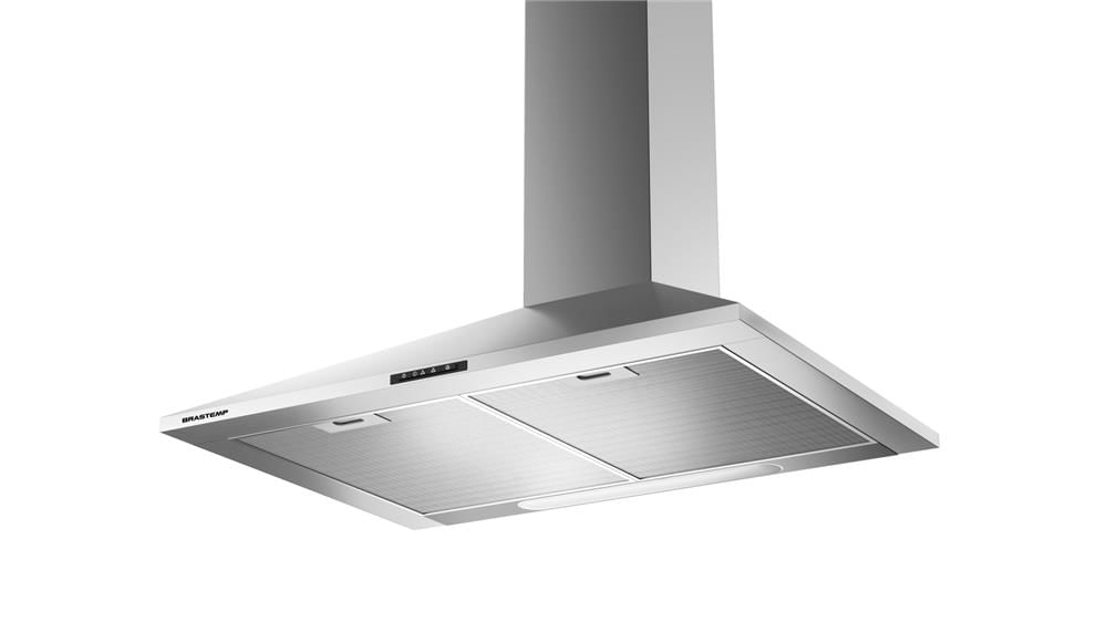 Encontraproduto.com.br - Coifa de Parede Brastemp 60 cm Inox piramidal 4 bocas com duplo filtro - BAI60BR