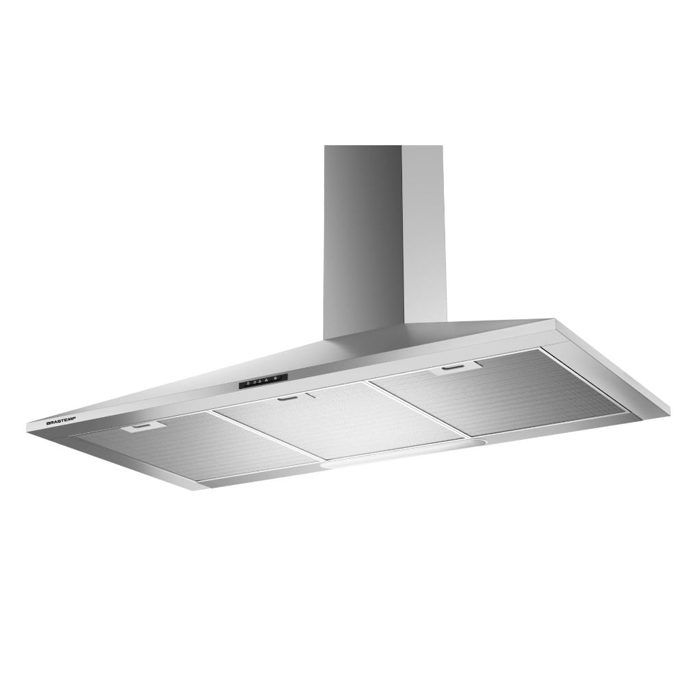 Encontraproduto.com.br - Coifa de Parede Brastemp 90 cm Inox piramidal 5 e 6 bocas com duplo filtro - BAI91BR