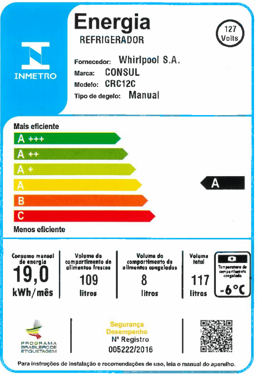 Encontraproduto.com.br - Frigobar Consul 117 Litros com Gaveta Multiuso Branco CRC12CB – 127 Volts