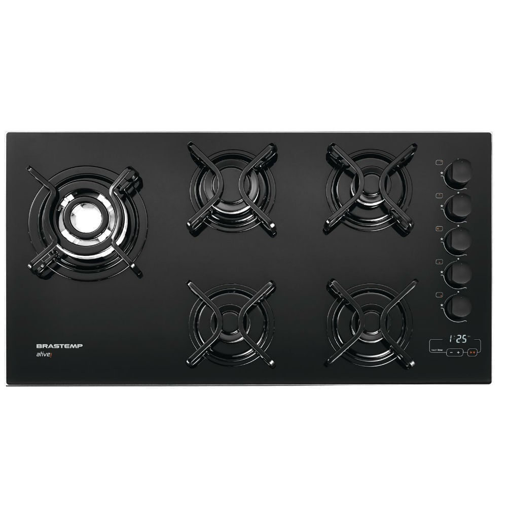 Encontraproduto.com.br - Cooktop 5 bocas Brastemp com quadrichama e timer touch - Outlet - BDT85AE_OUT