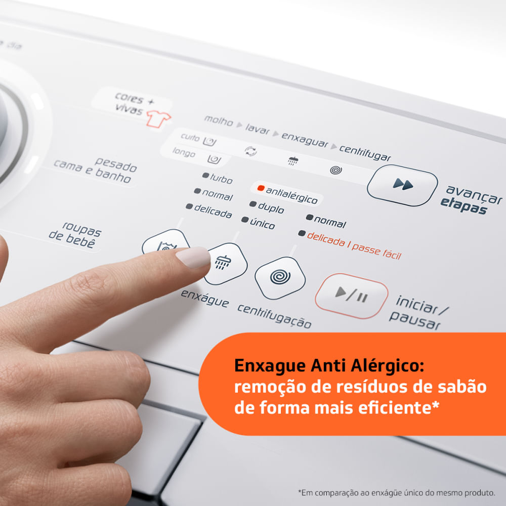 Encontraproduto.com.br - Sinta o cuidado dos ciclos especiais. Lavadora Brastemp 15Kg possui o Ciclo Edredom Especial, garantindo performance de lavagem e cuidado com o seu edredom.
