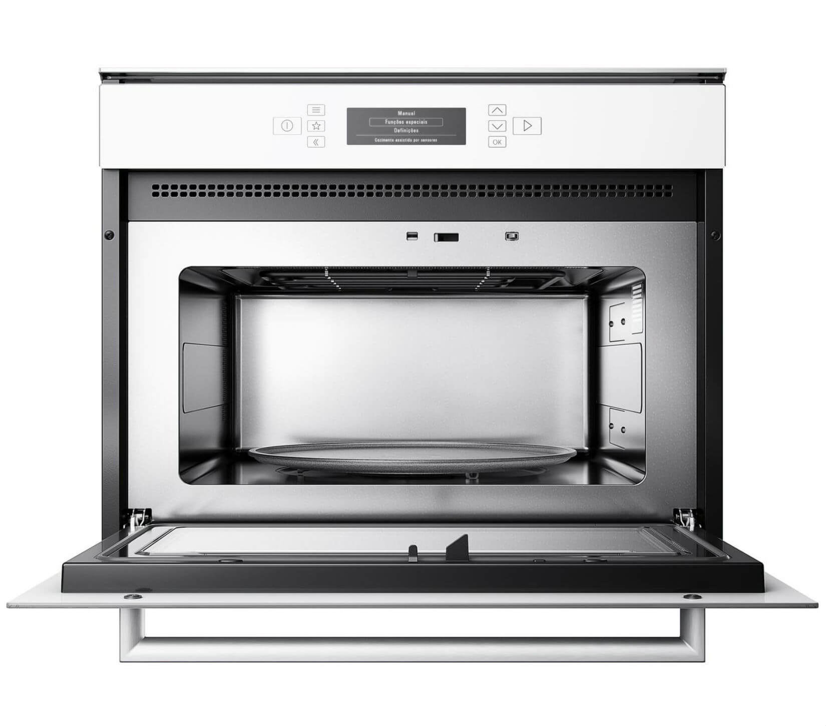 Encontraproduto.com.br - Micro-ondas Brastemp Vitreous de embutir 40 Litros Branco com grill - Outlet - GMT40AB_OUT