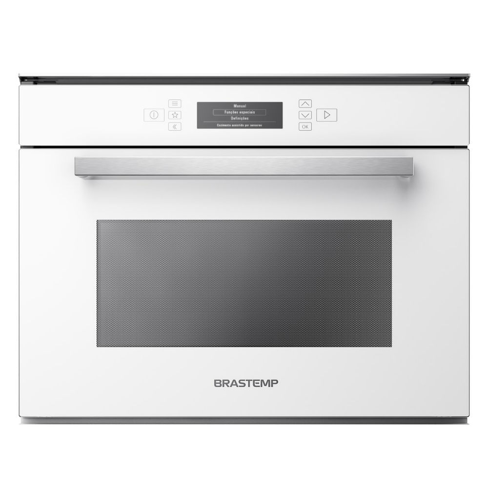 Encontraproduto.com.br - Micro-ondas Brastemp Vitreous de embutir 40 Litros Branco com grill - Outlet - GMT40AB_OUT