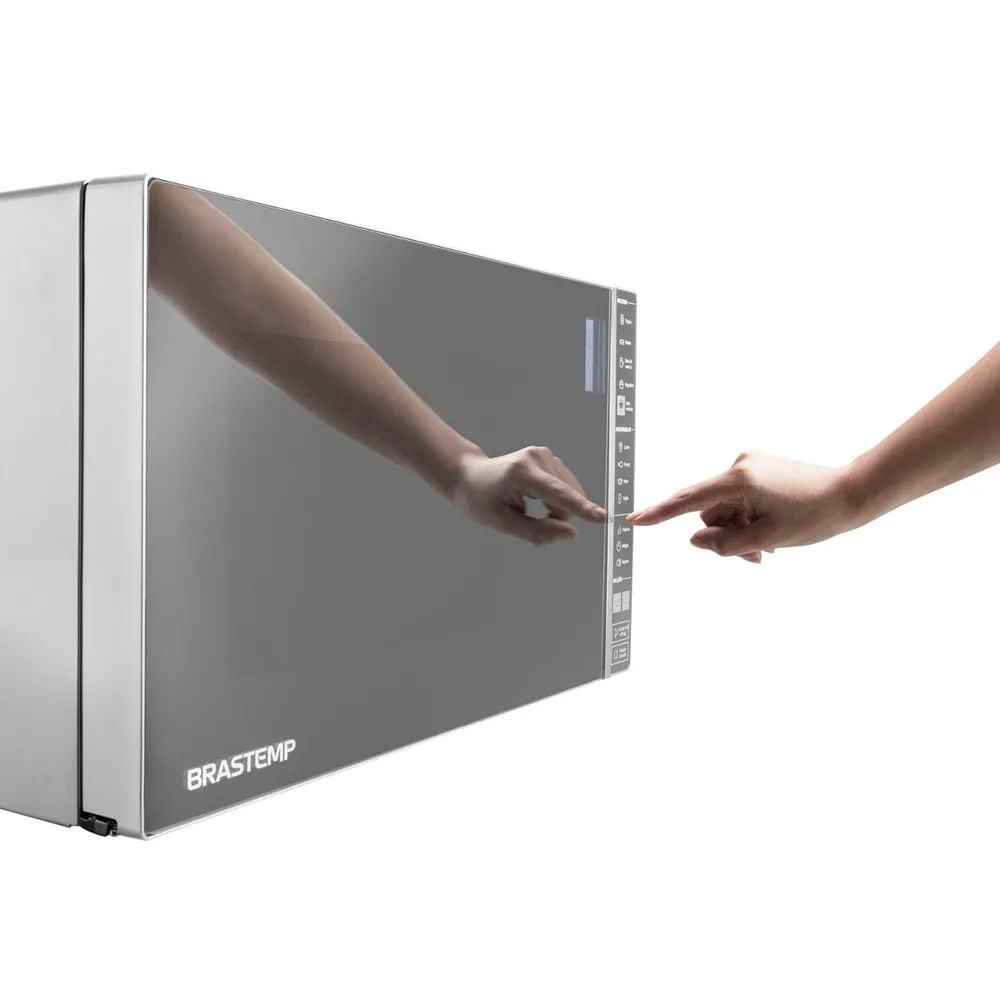 Encontraproduto.com.br - Microondas Brastemp 32 Litros Espelhado Com Painel Integrado Inox - BMS45CRBNA