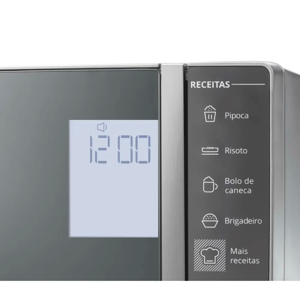 Encontraproduto.com.br - Microondas Brastemp 32 Litros Espelhado Com Painel Integrado Inox - BMS45CRBNA