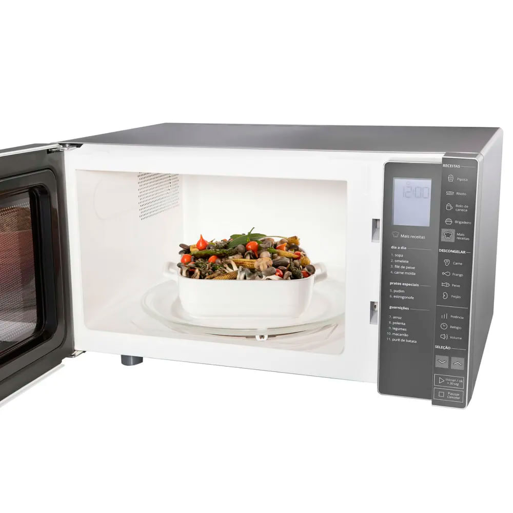 Encontraproduto.com.br - Microondas Brastemp 32 Litros Espelhado Com Painel Integrado Inox - BMS45CRBNA