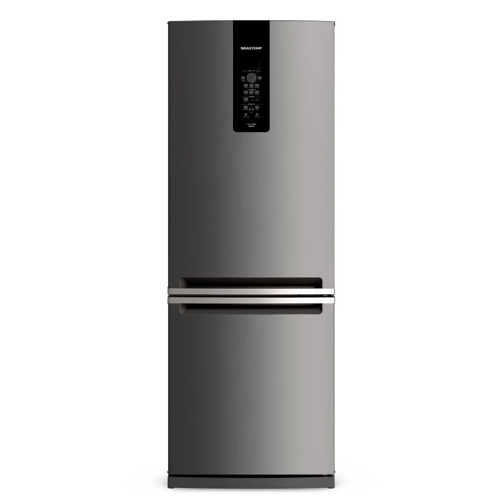 Encontraproduto.com.br - Geladeira Brastemp Frost Free Inverse 460 litros cor Inox com Freeze Control Advanced - BRE59AK