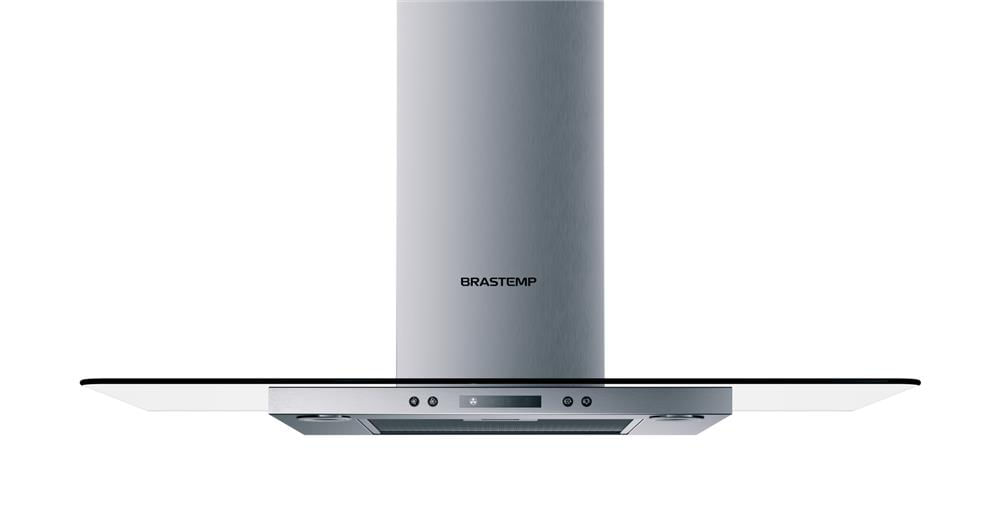 Encontraproduto.com.br - Coifa Vidro Plano Parede Brastemp 90 cm - BAP90AR