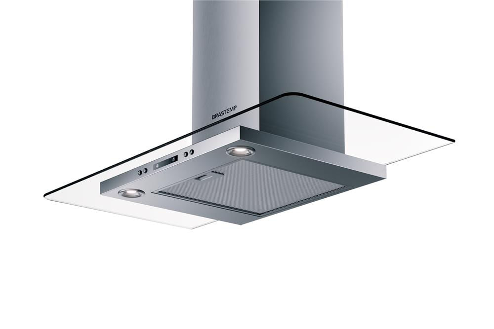 Encontraproduto.com.br - Coifa Vidro Plano Parede Brastemp 90 cm - BAP90AR