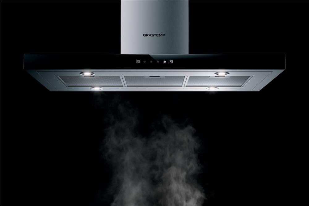 Encontraproduto.com.br - Coifa Tbox Ilha Brastemp 100 Cm - Baf10ar Cor Inox 110v