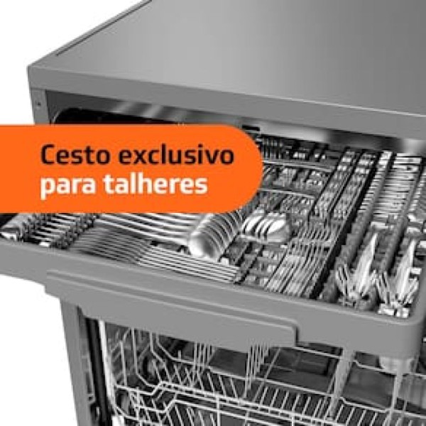 Encontraproduto.com.br - Lava-Louças Brastemp, 14 Serviços, Cesto para Talheres, Smart Sensor - BLF14AR